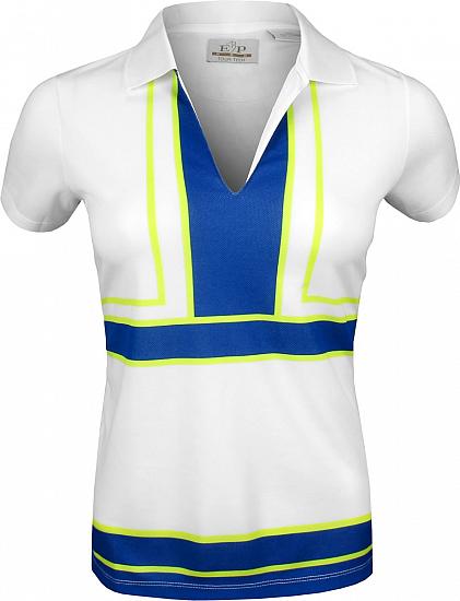 EP Pro Women's Tour-Tech Mesh Placed Graphic Print Golf Shirts - CLEARANCE