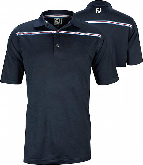 FootJoy ProDry Performance Lisle Chest Stripe Golf Shirts - Athletic Fit - FJ Tour Logo Available - ON SALE