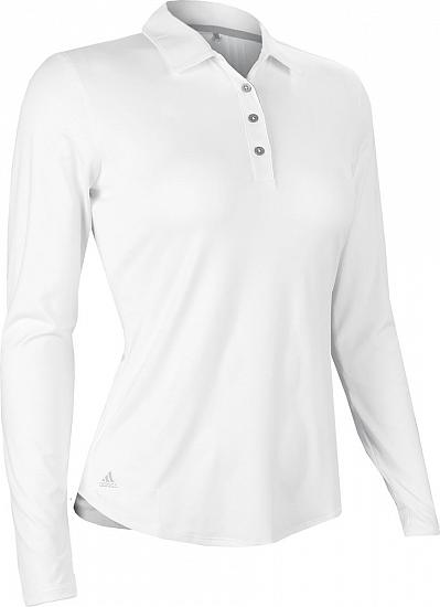 Adidas Women's Essentials 3-Stripes Long Sleeve Golf Shirts - CLEARANCE