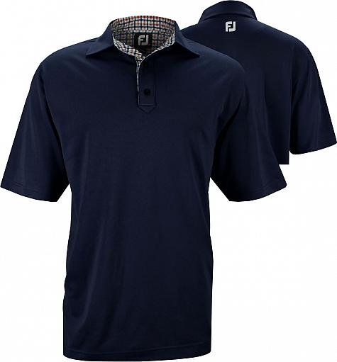 FootJoy Stretch Pique Gingham Trim Self Collar Golf Shirts - Jupiter Collection