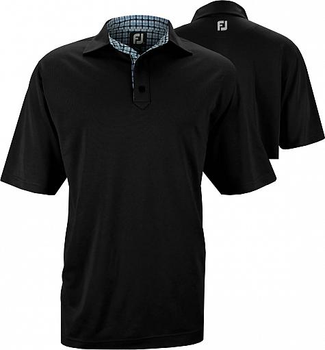 FootJoy Stretch Pique Gingham Trim Self Collar Golf Shirts - Austin Collection
