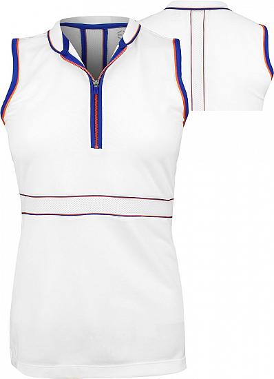 EP Sport Women's Symmetry Mesh Tape Trim Sleeveless Golf Shirts - CLEARANCE