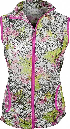 EP Pro Women's Mesh Laminate Tropical Print Golf Vests - CLEARANCE