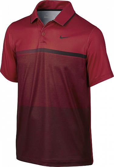 Nike Dri-FIT TW Mobility Print Junior Golf Shirts - CLOSEOUTS