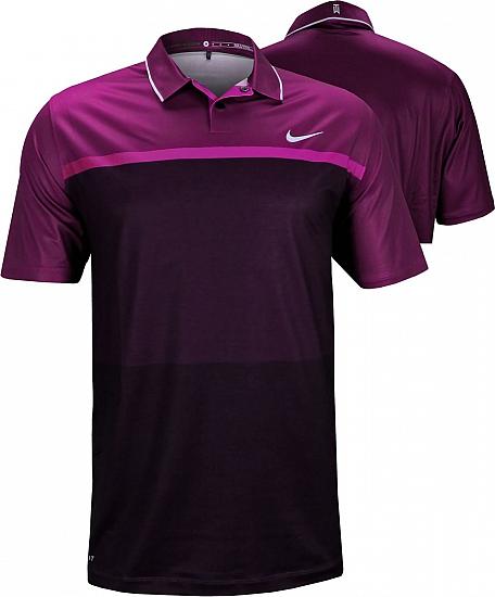 Nike Tiger Woods Dri-FIT Mobility Print Golf Shirts - CLOSEOUTS CLEARANCE
