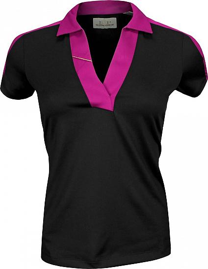 EP Pro Women's Tour-Tech Color Blocked Crossover Neck Golf Shirts - CLEARANCE