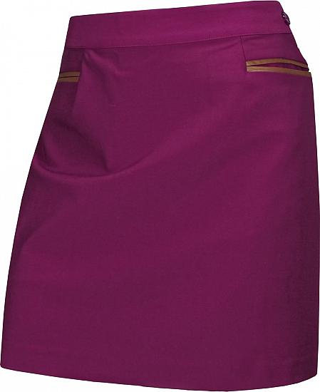 EP Pro Women's Stretch Micro Twill Faux Leather Trim Golf Skorts - CLEARANCE