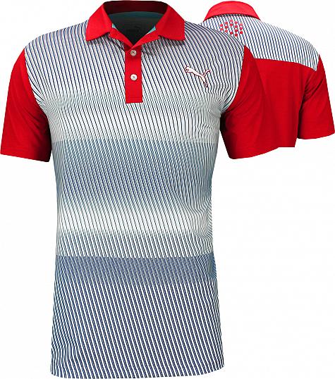 Puma DryCELL GoTime Brush Stripe Golf Shirts