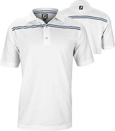 FootJoy ProDry Performance Lisle Chest Stripe Custom Logo Golf Shirts with Athletic Fit