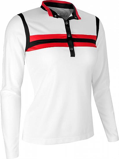 EP Pro Women's Tour-Tech Mesh Color Blocked Long Sleeve Golf Shirts - CLEARANCE