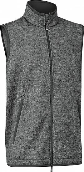 Ashworth Printed Tweed Fleece Full-Zip Sweater Golf Vests - ON SALE!