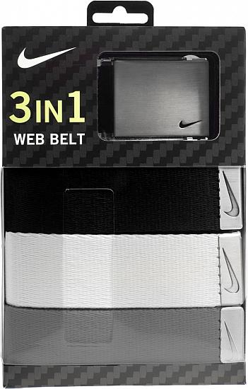 Nike Webbing Golf Belts - 3 Pack