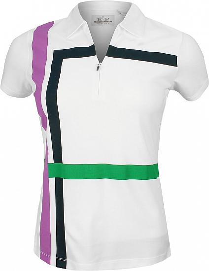 EP Pro Women's Tour-Tech Placed Graphic Stripe Print Zip Golf Shirts - ON SALE!