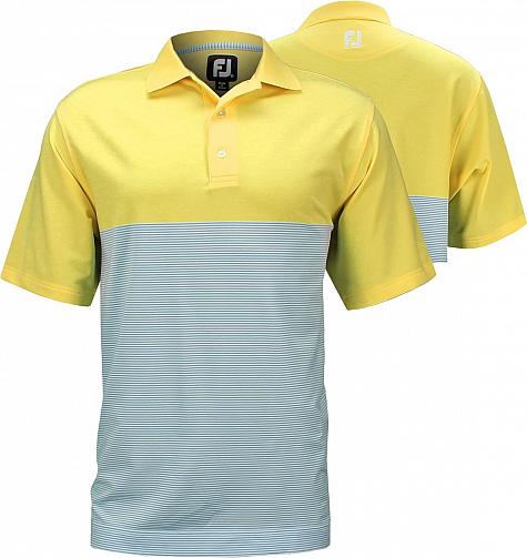 FootJoy Stretch Lisle Stripe Contrast Top Knit Collar Golf Shirts - Chatham Collection - ON SALE!