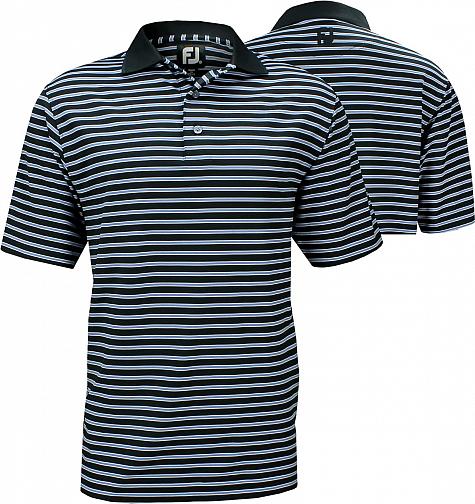 FootJoy Heather Lisle Multi Stripe Knit Collar Golf Shirts - Birch Bay Collection
