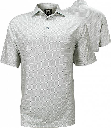 FootJoy Stretch Lisle Print Self Collar Golf Shirts - Birch Bay Collection