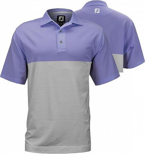 FootJoy Stretch Lisle Stripe Contrast Top Knit Collar Golf Shirts - Birch Bay Collection - ON SALE!