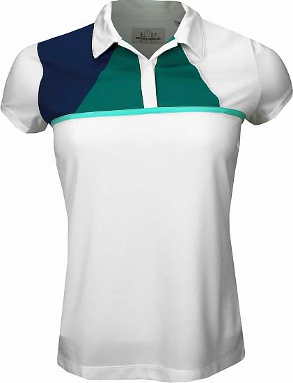 EP Pro Women's Tour-Tech Color Block Contrast Trim Golf Shirts - CLEARANCE