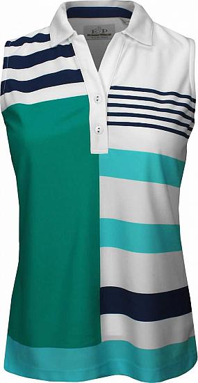 EP Pro Women's Tour-Tech Engineered Stripe Sleeveless Golf Shirts - CLEARANCE