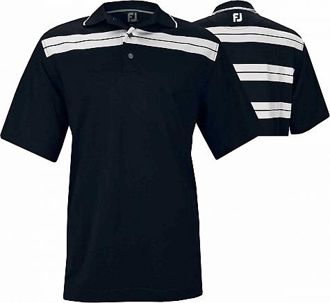 FootJoy Stretch Pique Chest & Back Stripe Knit Collar Golf Shirts - Sanibel Island Collection - ON SALE!