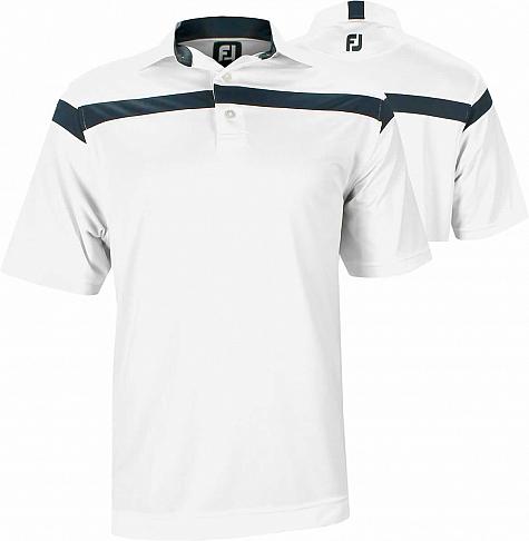 FootJoy Pieced Stripe Smooth Pique Self Collar Golf Shirts - Lexington Collection - FJ Tour Logo Available - ON SALE!