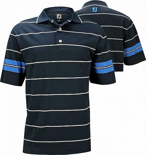 FootJoy Pique Stripe Engineered Sleeves Knit Collar Golf Shirts - Gulf Shores Collection - FJ Tour Logo Available - ON SALE!