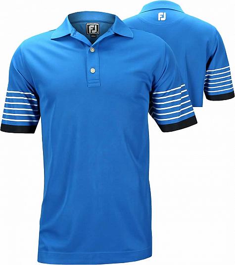 FootJoy Smooth Pique Sleeve Stripes Knit Collar Golf Shirts - Athletic Fit - Gulf Shores Collection - ON SALE!