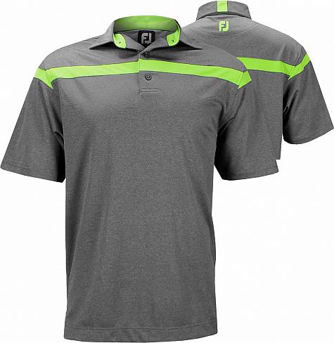 FootJoy Pieced Stripe Smooth Pique Self Collar Golf Shirts - Riverside Collection - FJ Tour Logo Available - ON SALE!