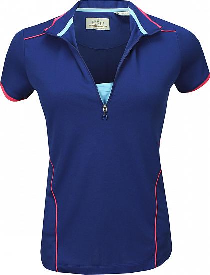 EP Pro Women's Tour-Tech Contrast Piped Zip Golf Shirts - ON SALE