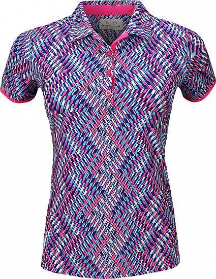 EP Pro Women's Tour-Tech Diagonal Geo Print Golf Shirts - ON SALE!