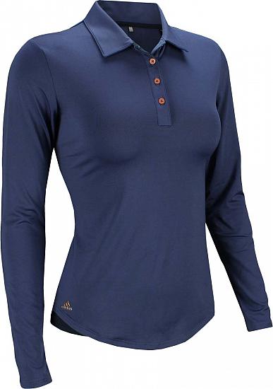 Adidas Women's Essentials 3-Stripes Long Sleeve Golf Shirts - ON SALE!