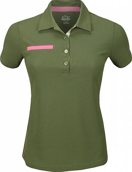 EP Pro Women's Tour-Tech Floral Ribbon Placket Golf Shirts - ON SALE