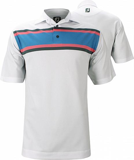 FootJoy Performance Pique Multi Color Chest Stripe Golf Shirts - Tucson Collection - FJ Tour Logo Available