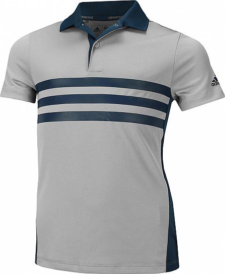 Adidas 3-Stripe Chest Print Junior Golf Shirts - ON SALE