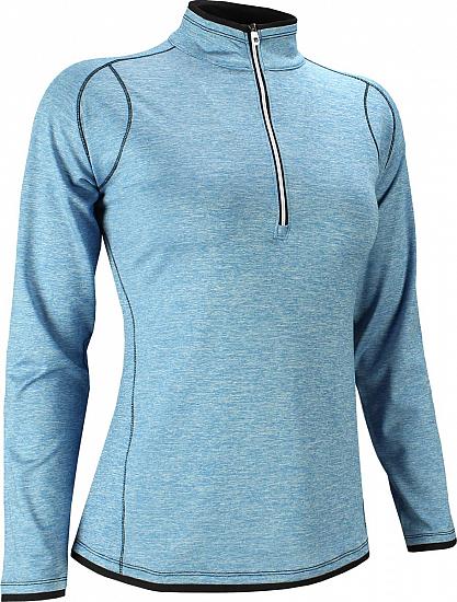 FootJoy Women's Half-Zip Golf Pullovers with Faux Layer - Electric Blue - ON SALE!