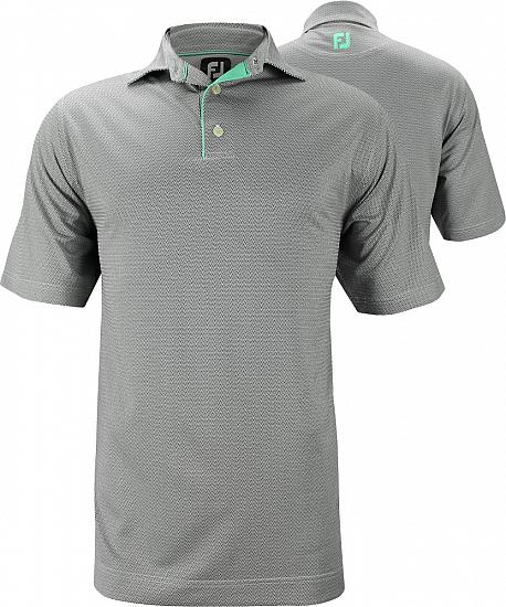 FootJoy Geometric Jacquard Self Collar Golf Shirts - Amelia Island Collection - FJ Tour Logo Available
