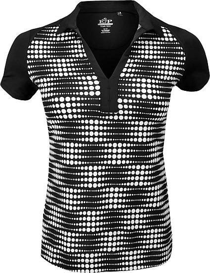 EP Pro Women's Tour-Tech Optical Dots Print Golf Shirts - ON SALE