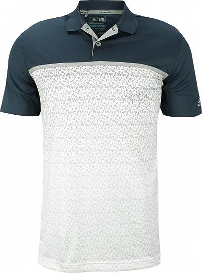 Adidas ClimaCool Gradient Chevron Print Golf Shirts - Dark Slate