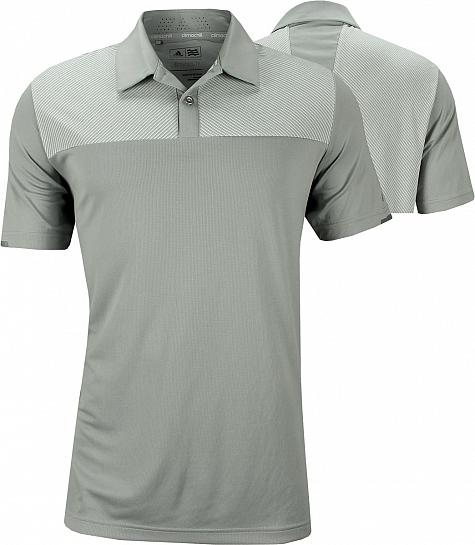 Adidas ClimaChill Heather Block Competition Golf Shirts - Mid Grey