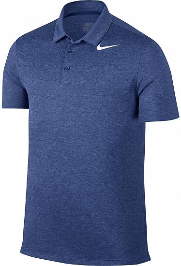 Nike Dri-FIT Breathe Heather Golf Shirts - Game Royal