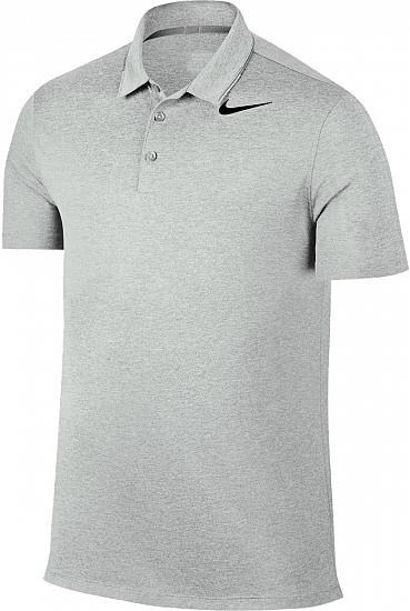 Nike Dri-FIT Breathe Heather Golf Shirts - Wolf Grey