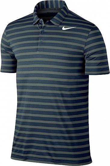 Nike Dri-FIT Breathe Stripe Golf Shirts - Midnight Navy - CLOSEOUTS