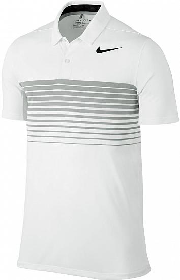 Nike Dri-FIT Mobility Speed Stripe Golf Shirts - White