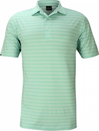 Dunning Two-Tone Stripe Natural Hand Golf Shirts - Beach Glass