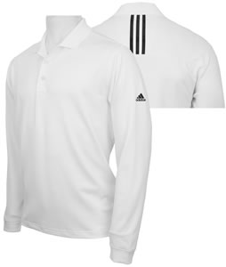 Adidas ClimaLite 3-Stripes Long Sleeve Golf Shirts - CLOSEOUTS