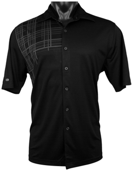 Greg Norman South Side Jacquard Button Front Golf Shirts - CLEARANCE