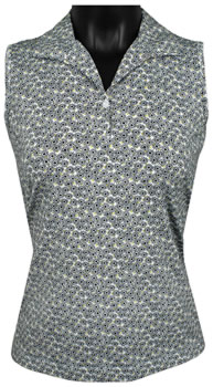 EP Pro Women's Tour-Tech Daisy Print Sleeveless Golf Shirts - CLEARANCE