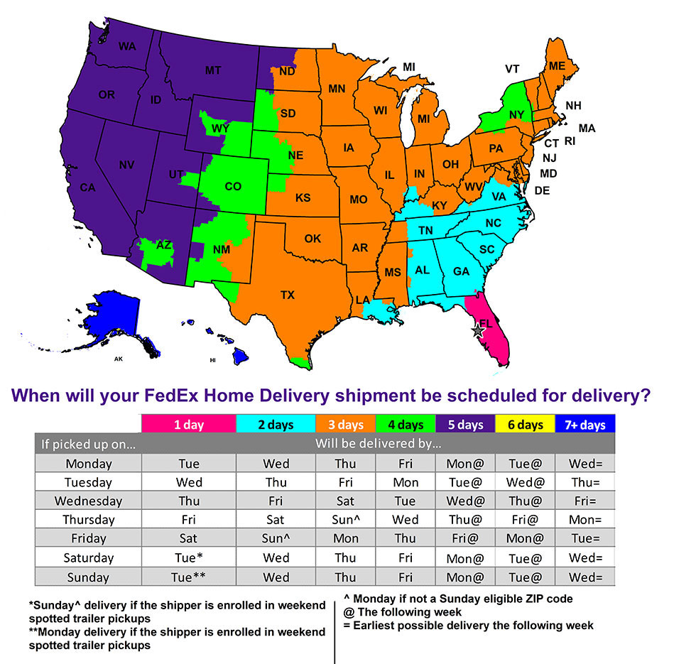 FedEx Delivery Zone Map - Golf Locker FedEx Delivery Zone Map - Golf Locker