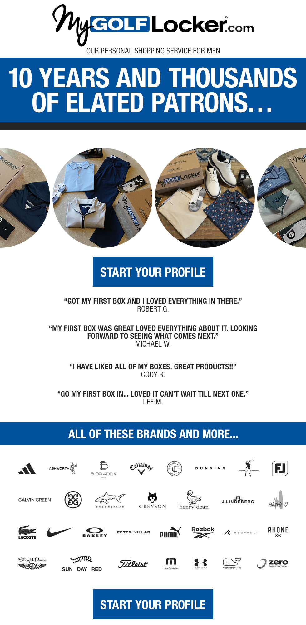 My Golf Locker Personal Shopping Service for Men