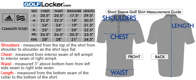 adidas polo shirt size chart
